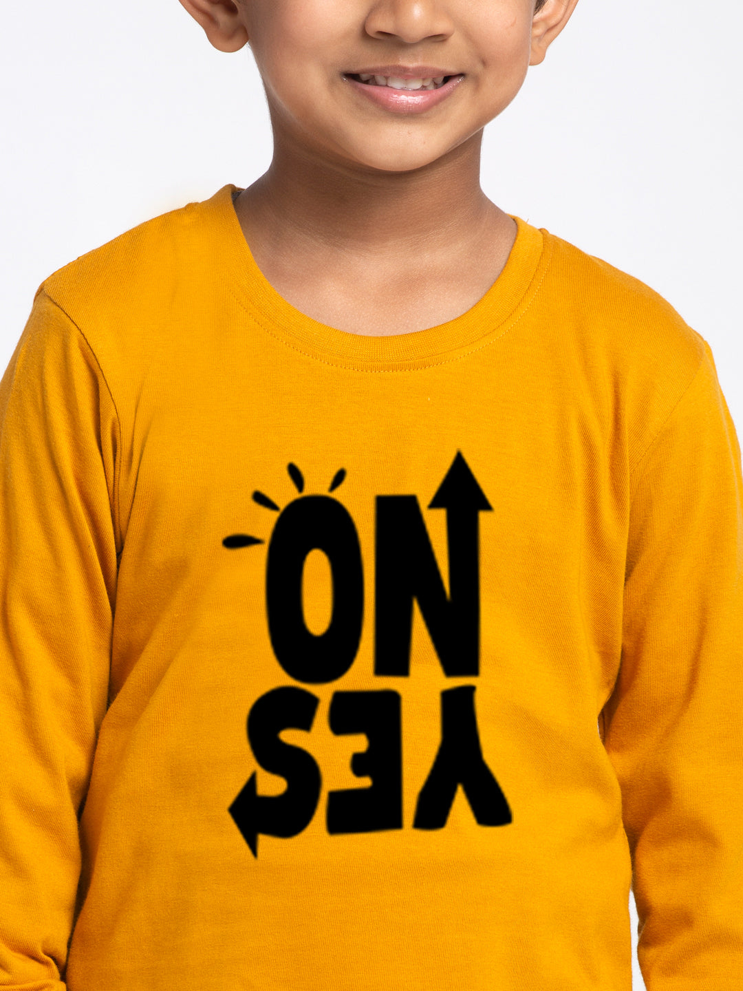 Kids No Yes printed full sleeves t-shirt - Friskers