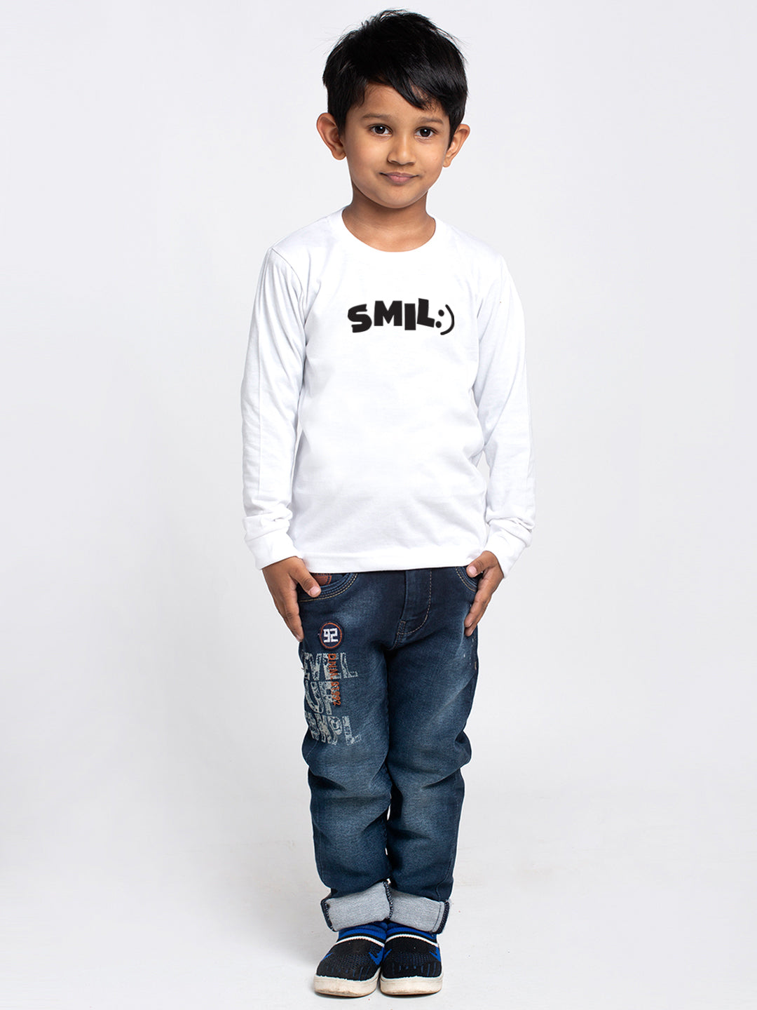 Kids Smile printed full sleeves t-shirt - Friskers