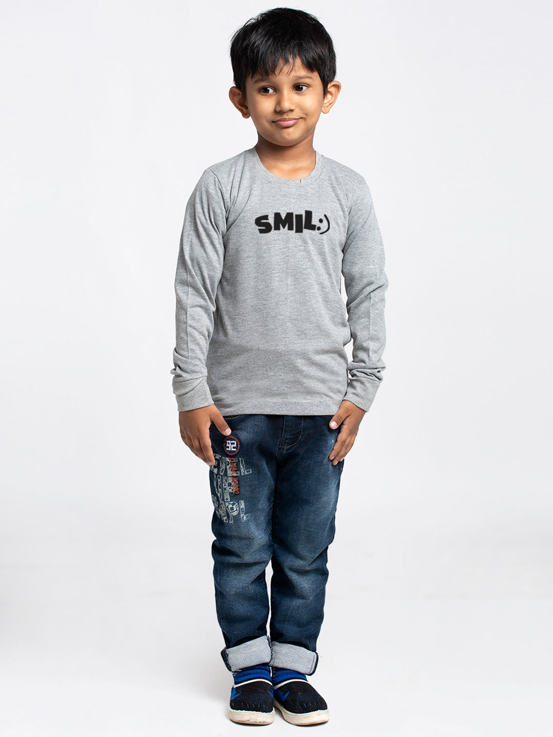 Kids Smile printed full sleeves t-shirt - Friskers