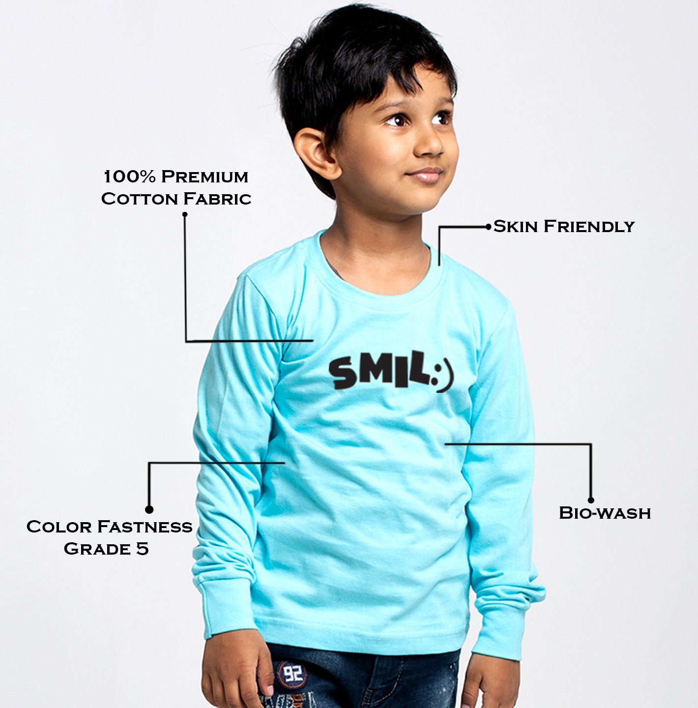 Kids Smile printed full sleeves t-shirt - Friskers