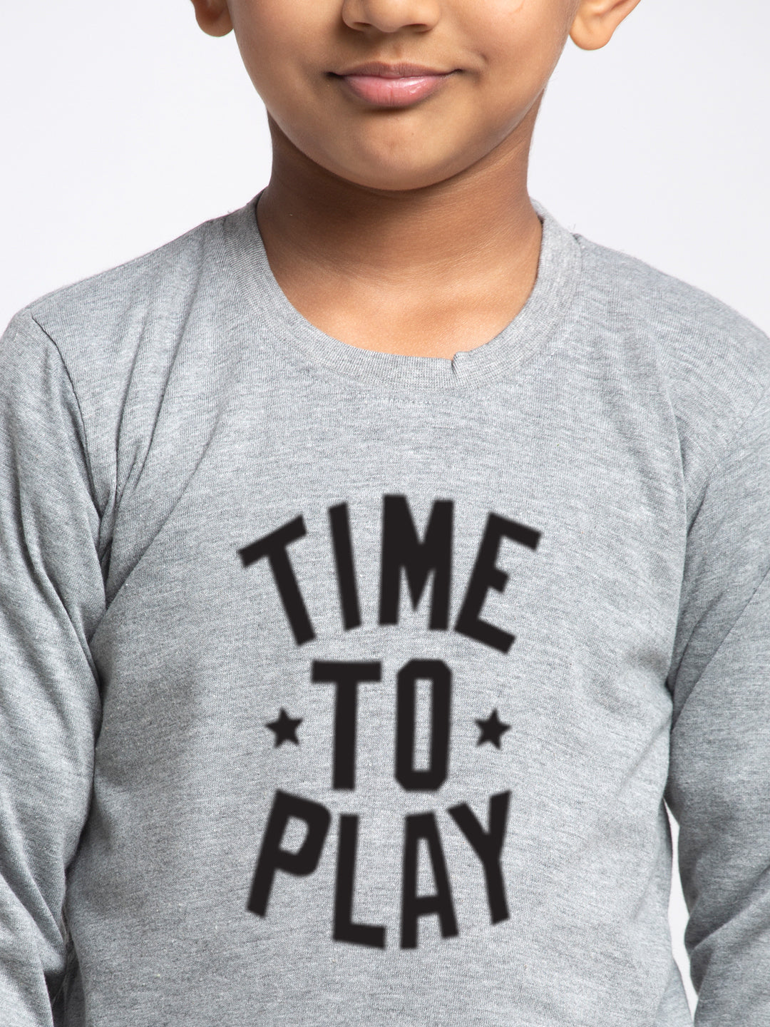 Kids Time To Play printed full sleeves t-shirt - Friskers