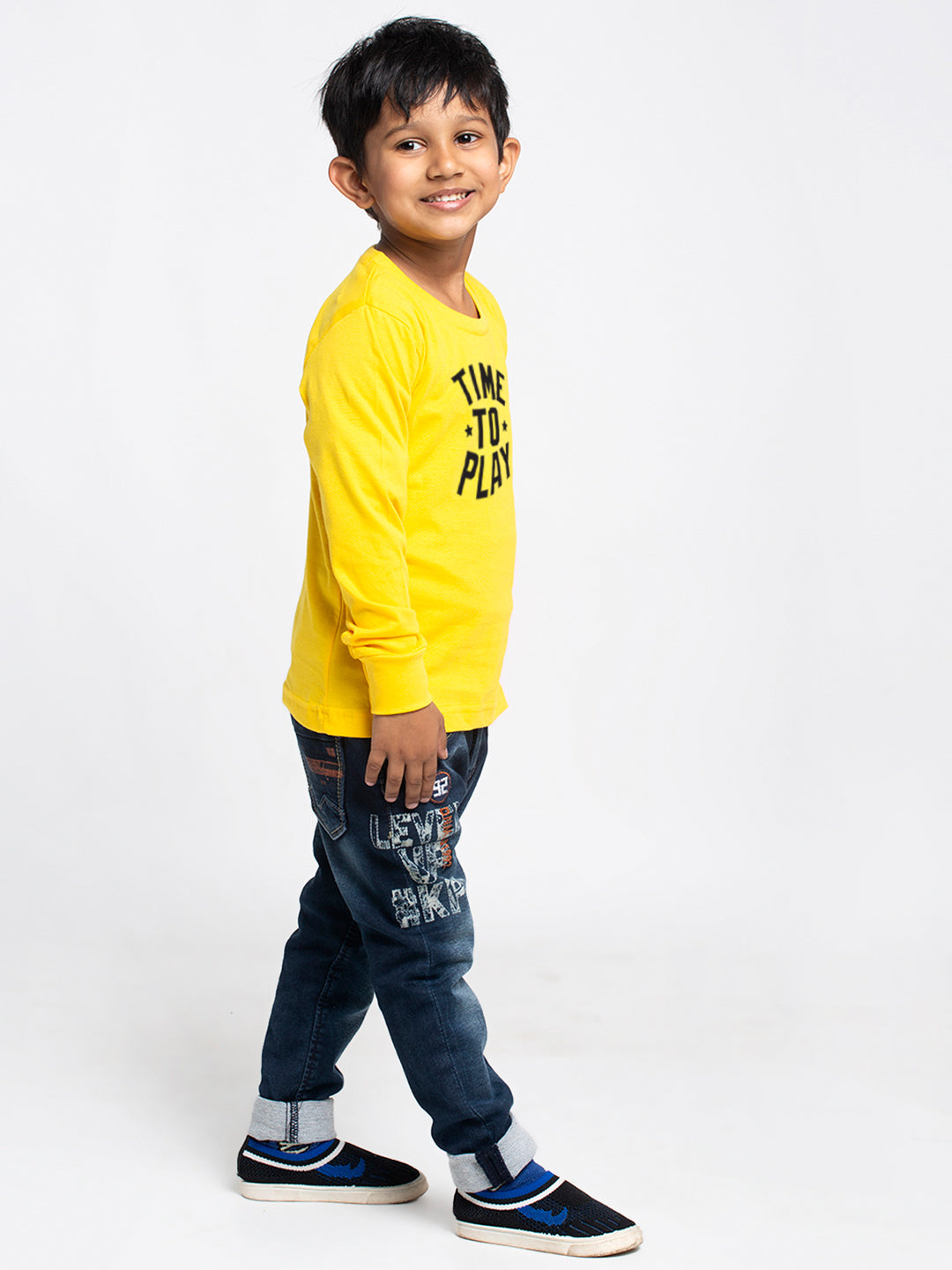 Kids Time To Play printed full sleeves t-shirt - Friskers