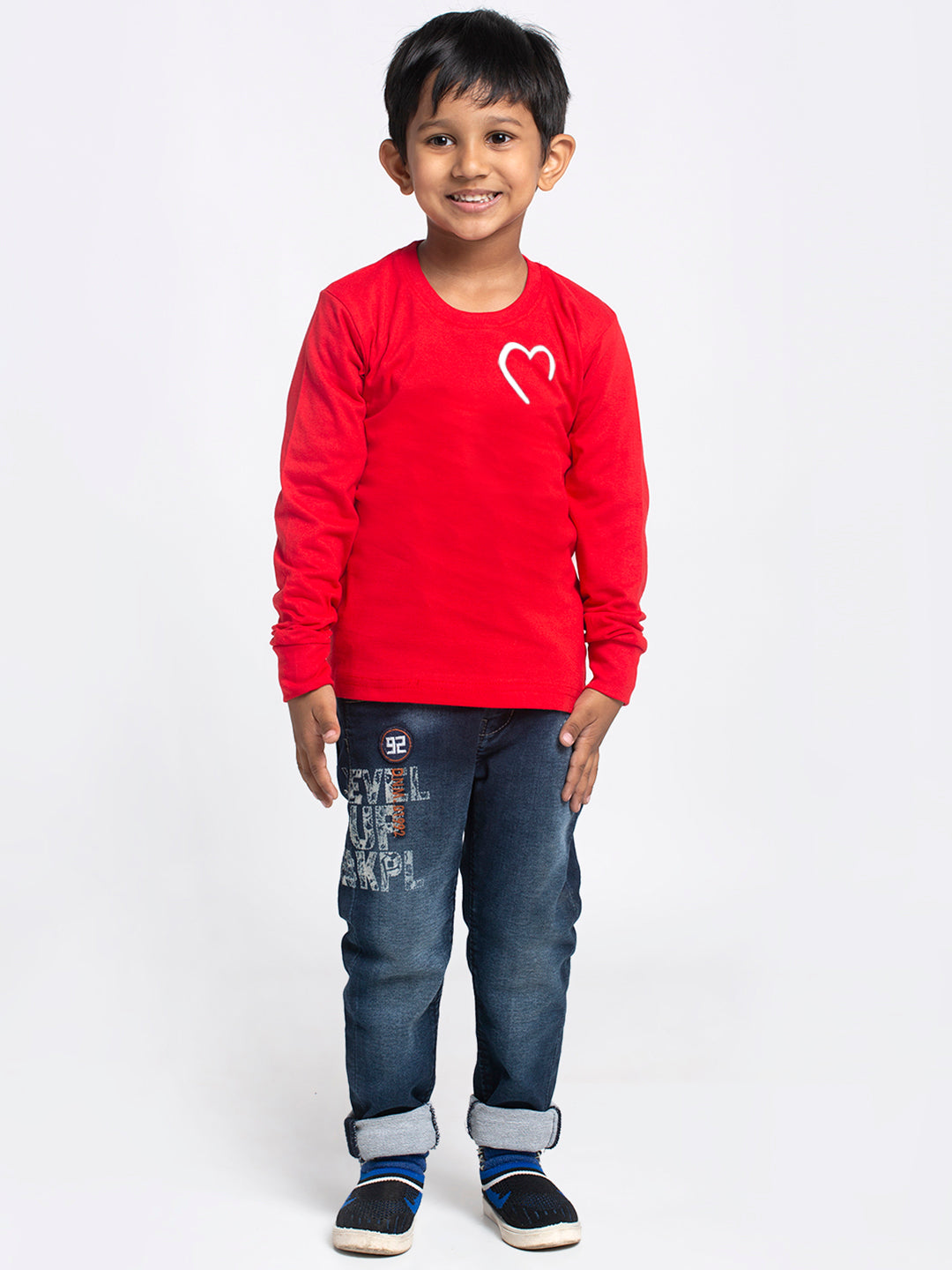 Kids Heart printed full sleeves t-shirt - Friskers