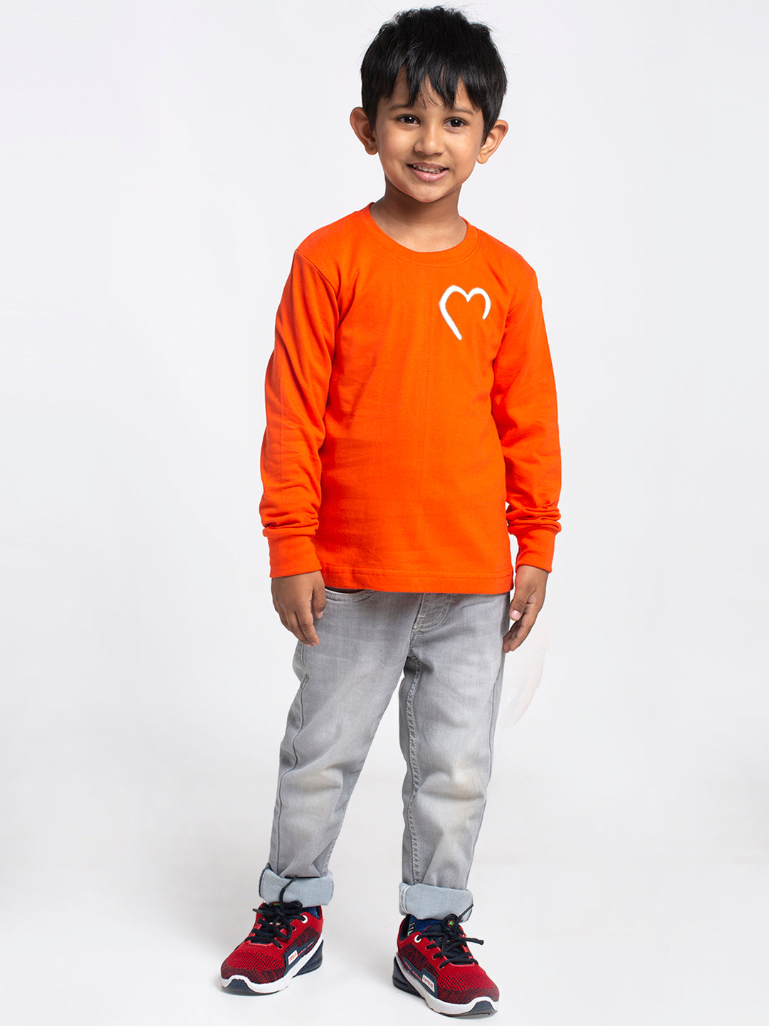 Kids Heart printed full sleeves t-shirt - Friskers