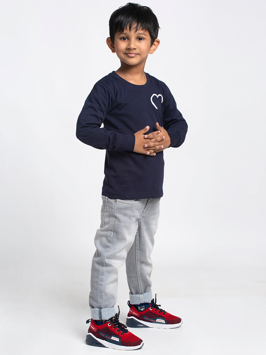 Kids Heart printed full sleeves t-shirt - Friskers