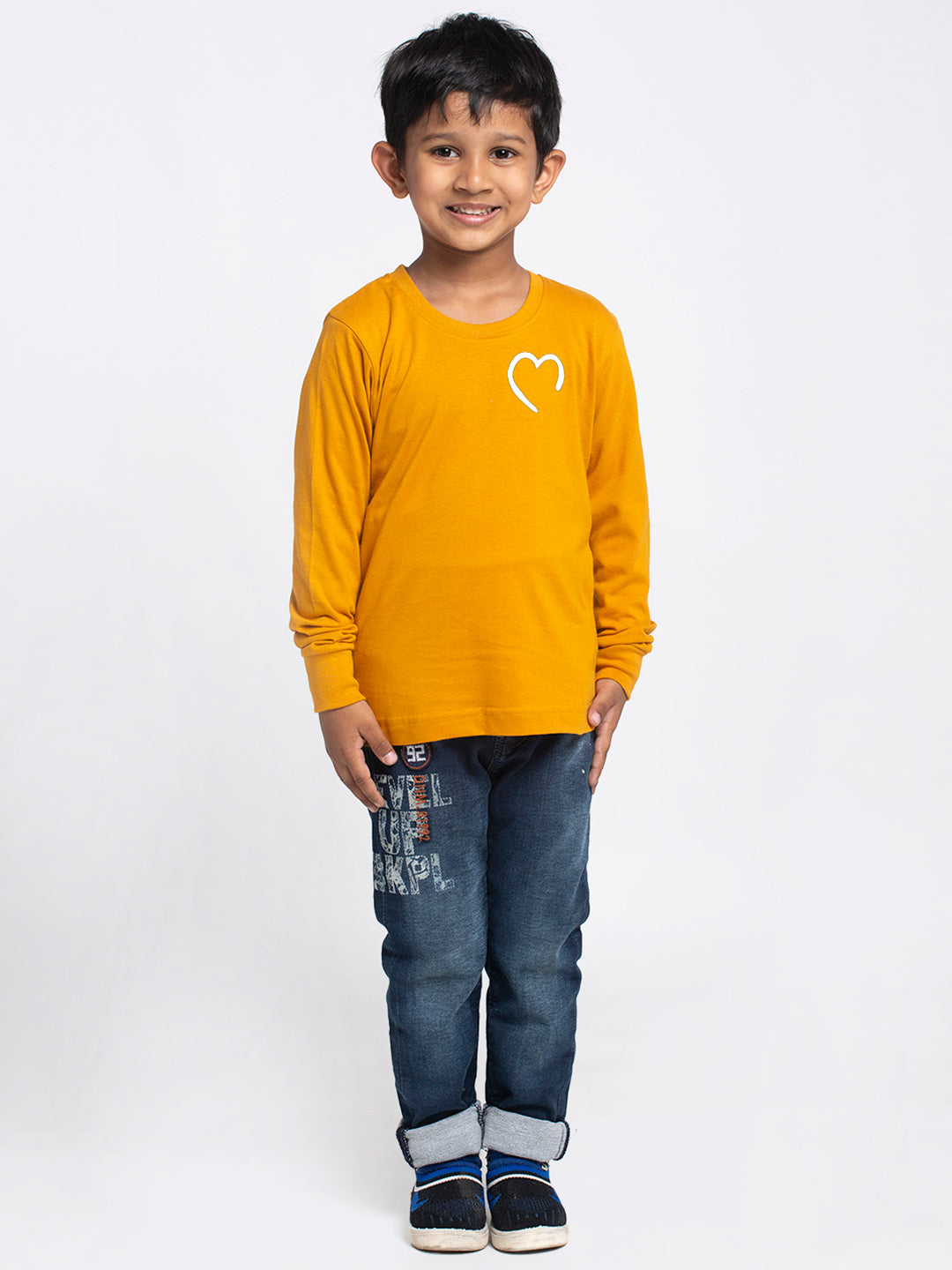 Kids Heart printed full sleeves t-shirt - Friskers