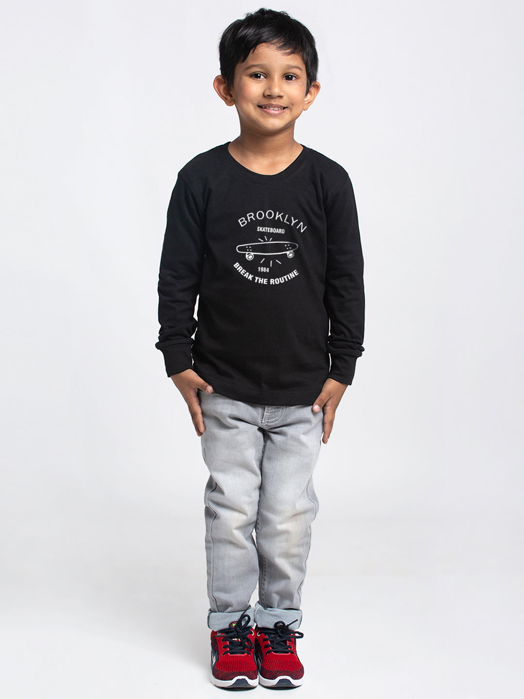 Kids Brooklyn printed full sleeves t-shirt - Friskers
