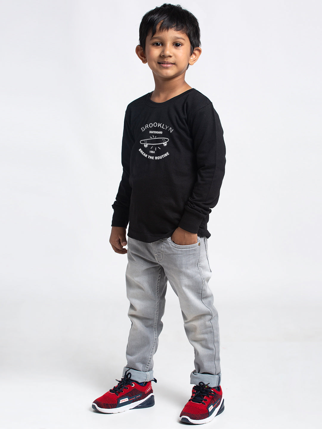 Kids Brooklyn printed full sleeves t-shirt - Friskers