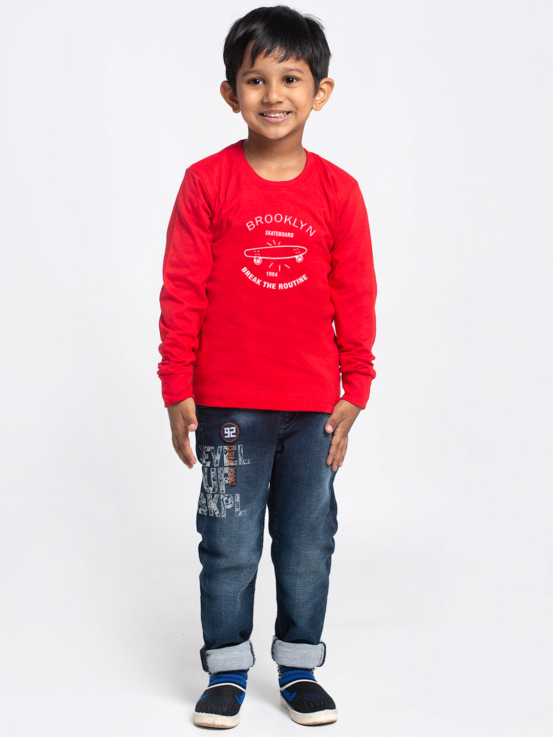 Kids Brooklyn printed full sleeves t-shirt - Friskers