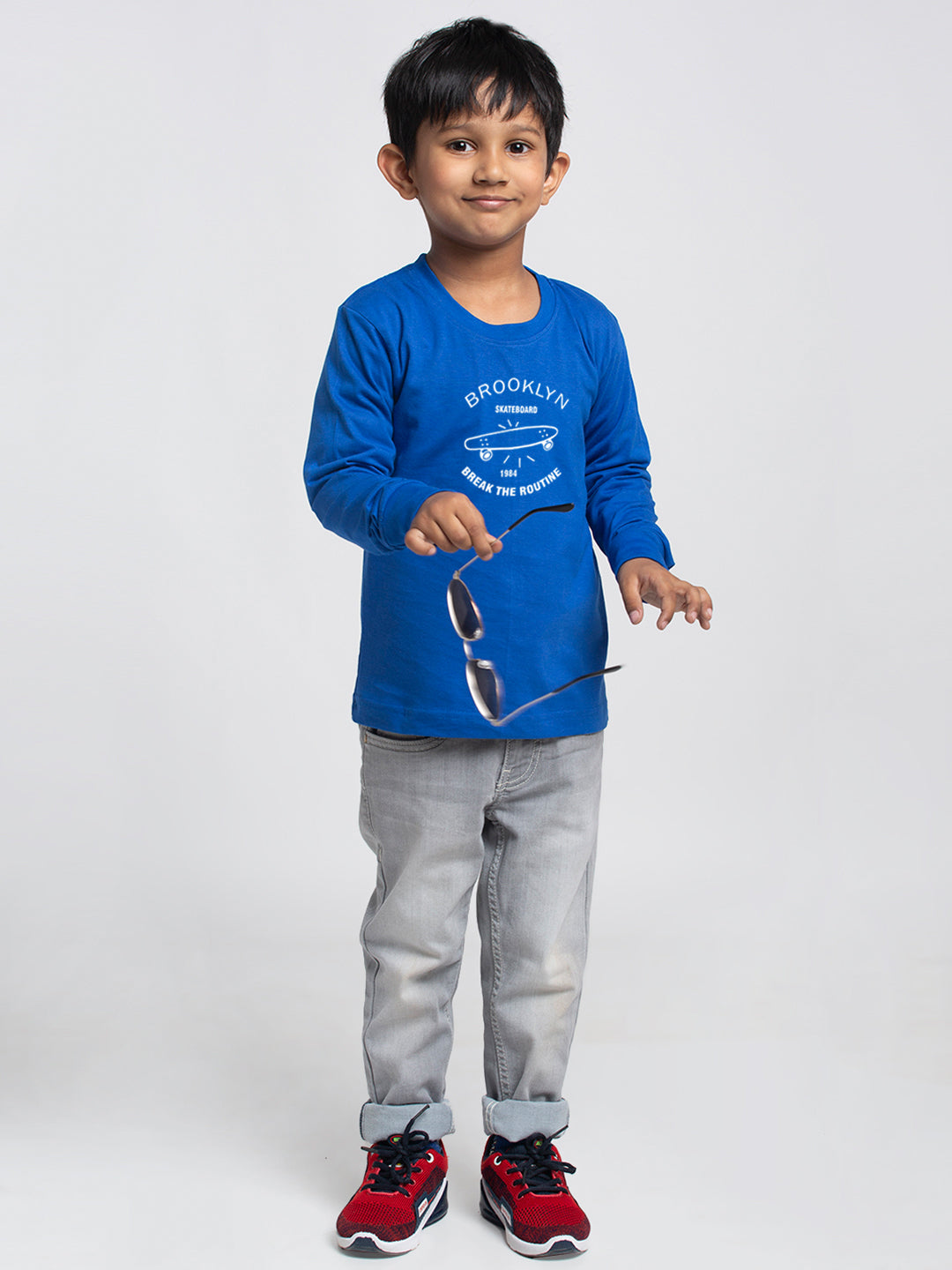 Kids Brooklyn printed full sleeves t-shirt - Friskers