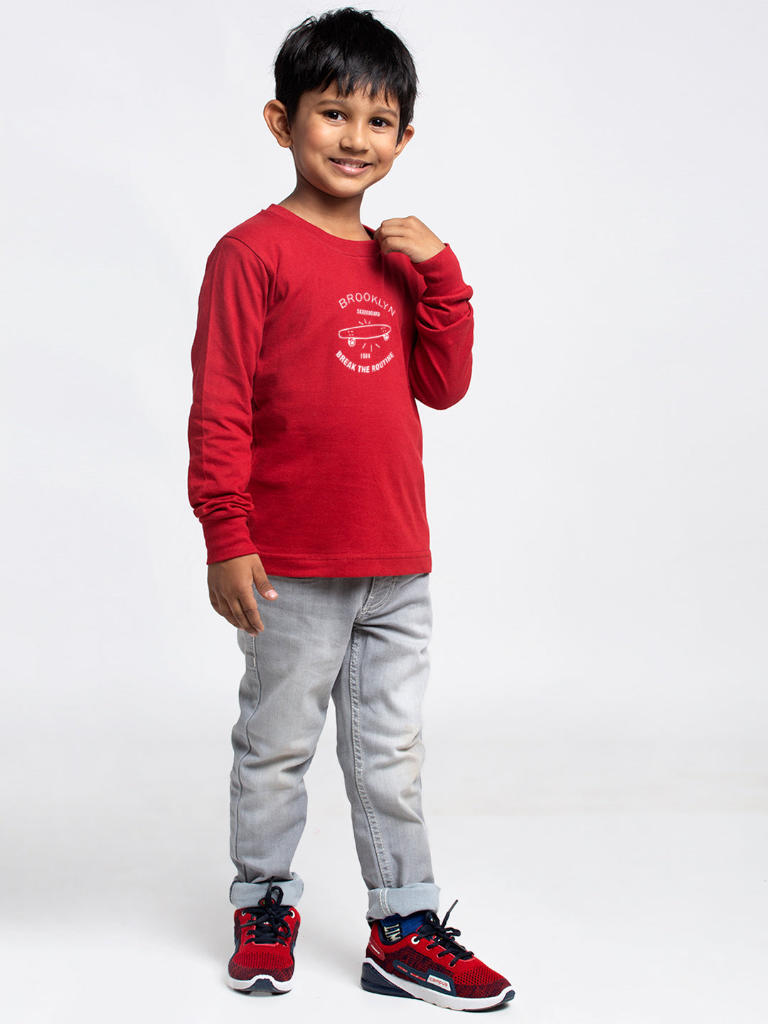 Kids Brooklyn printed full sleeves t-shirt - Friskers