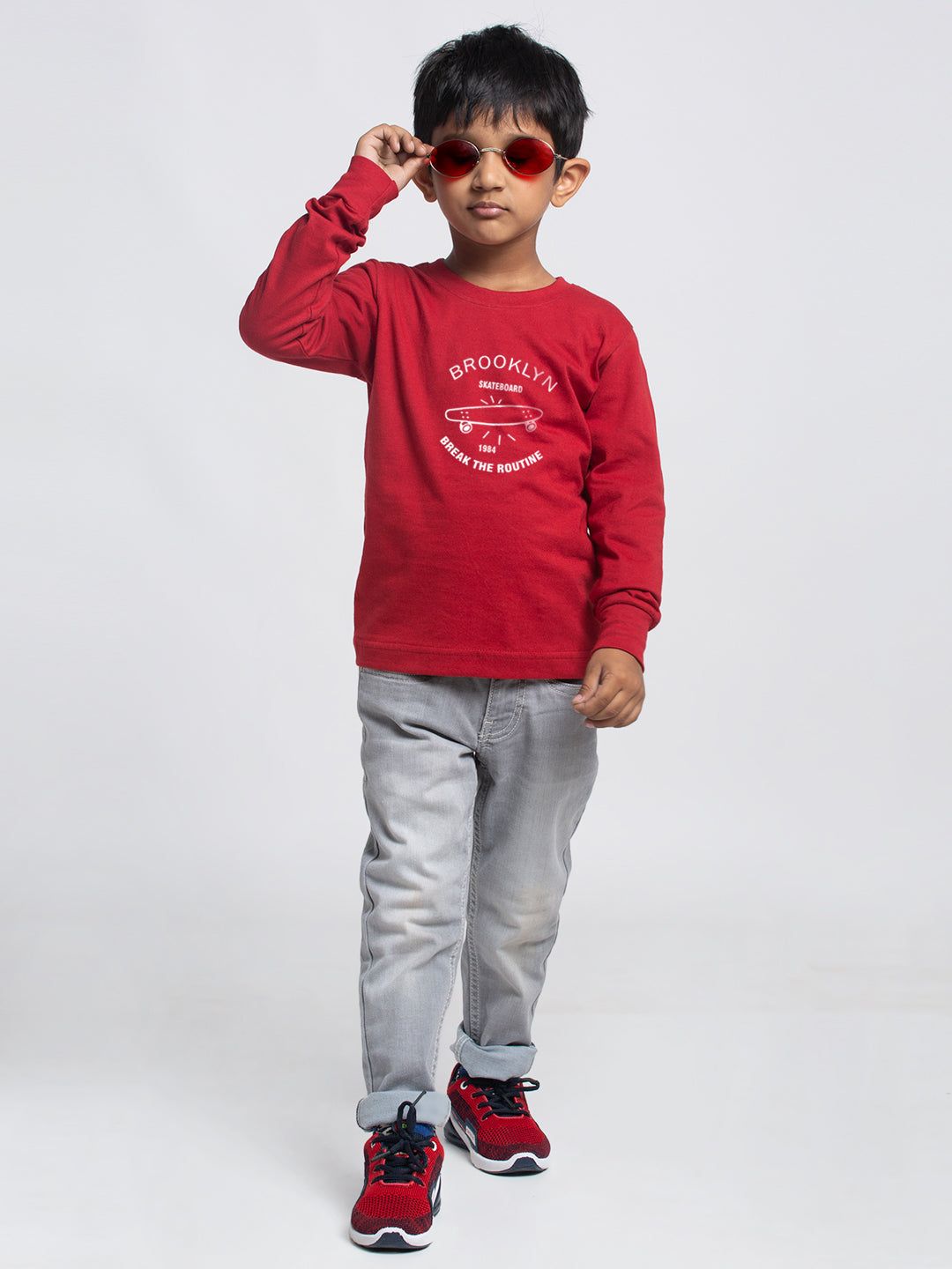 Kids Brooklyn printed full sleeves t-shirt - Friskers