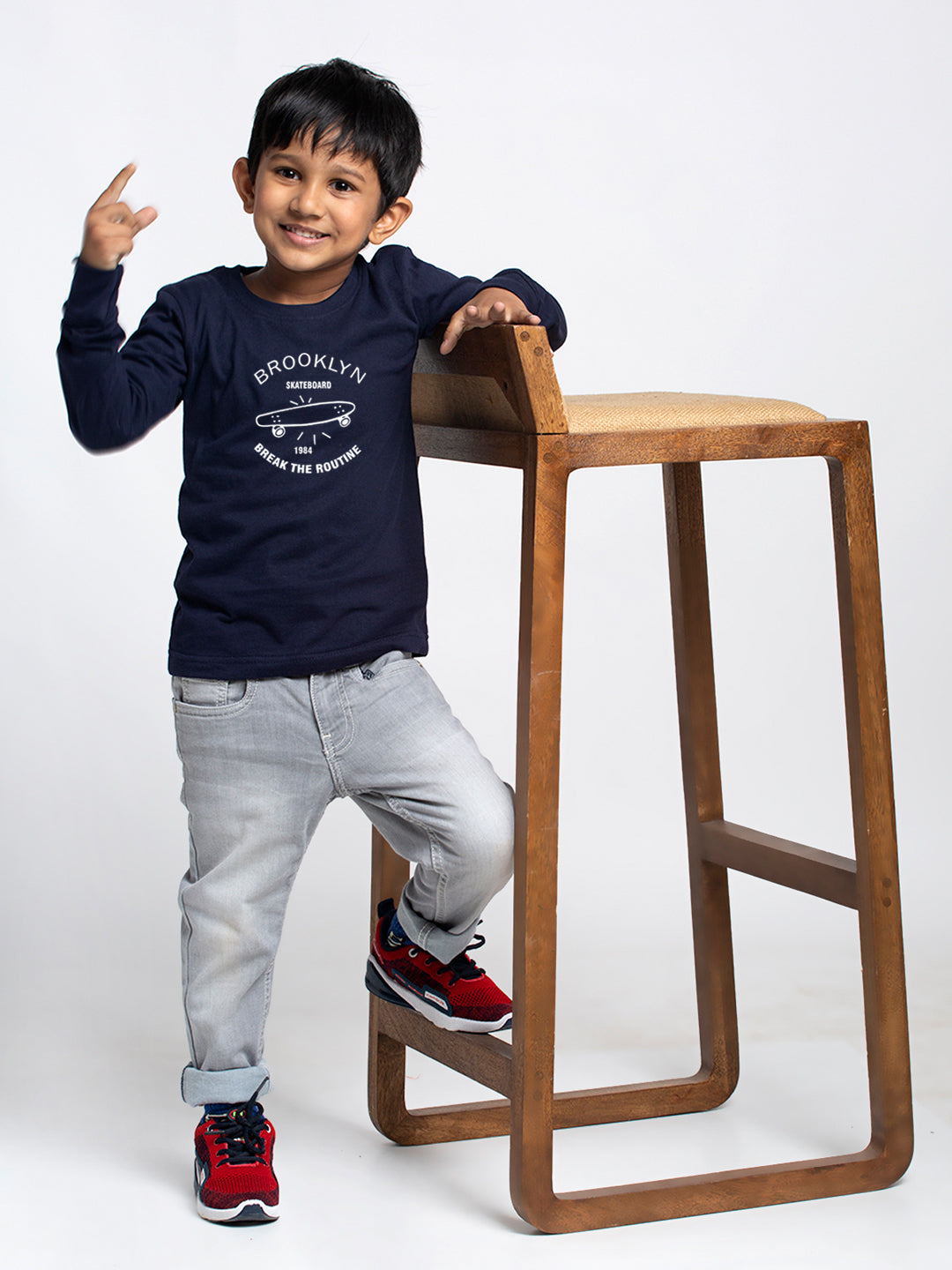 Kids Brooklyn printed full sleeves t-shirt - Friskers