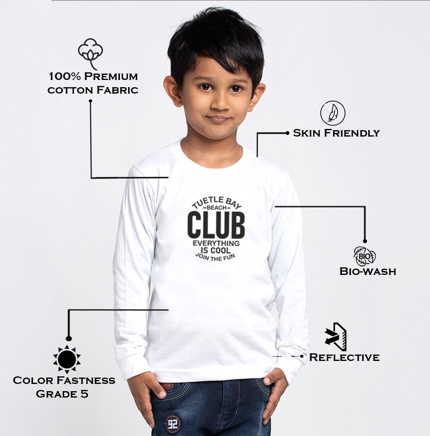 Kids Club printed full sleeves t-shirt - Friskers
