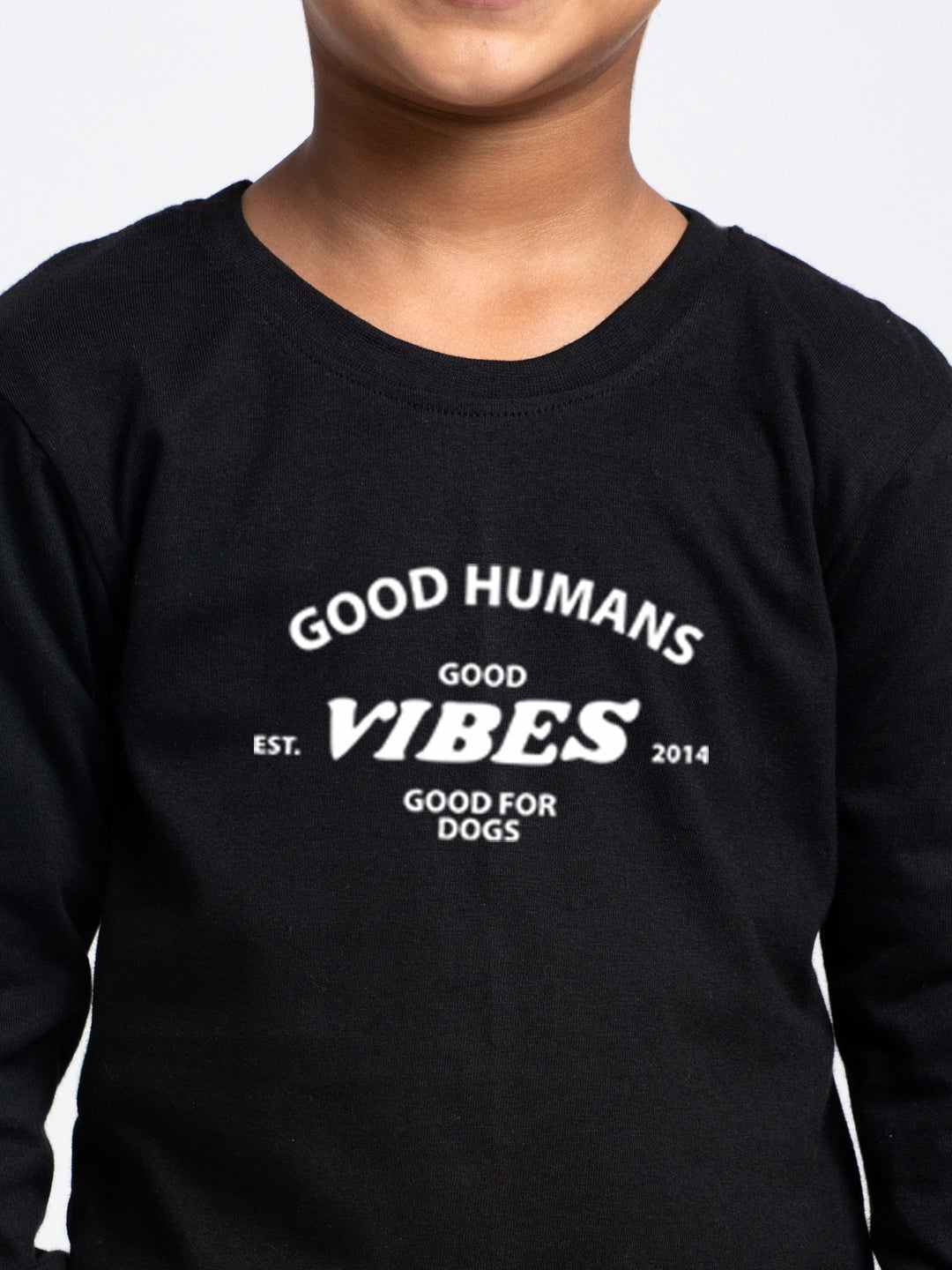 Kids Good Vibes printed full sleeves t-shirt - Friskers