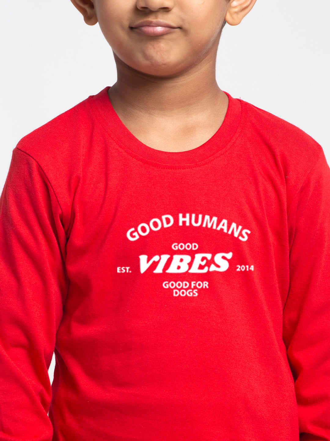 Kids Good Vibes printed full sleeves t-shirt - Friskers
