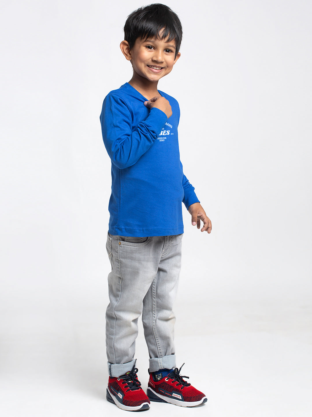 Kids Good Vibes printed full sleeves t-shirt - Friskers