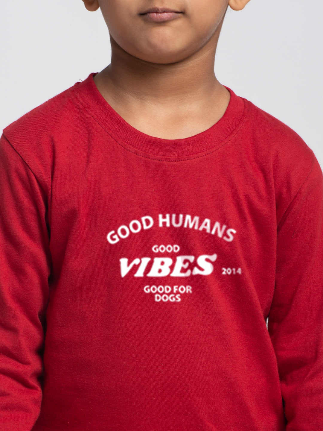 Kids Good Vibes printed full sleeves t-shirt - Friskers
