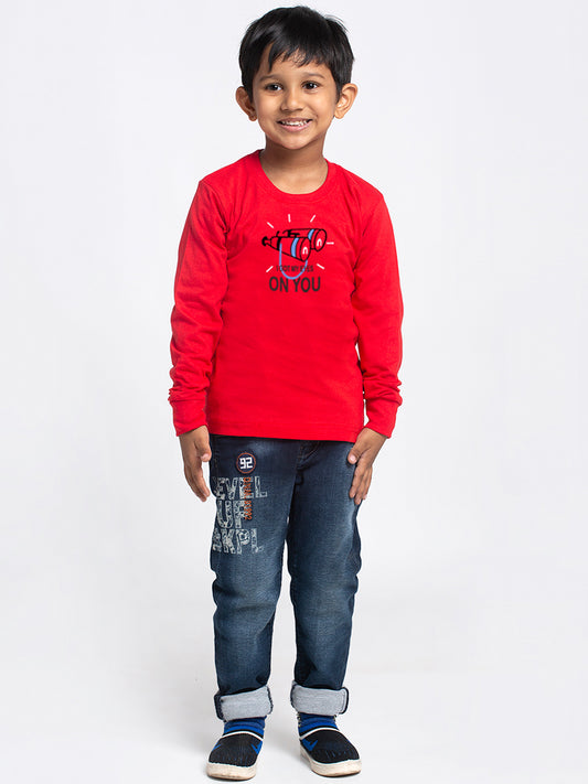 Kids I Got My Eyes On You printed full sleeves t-shirt - Friskers