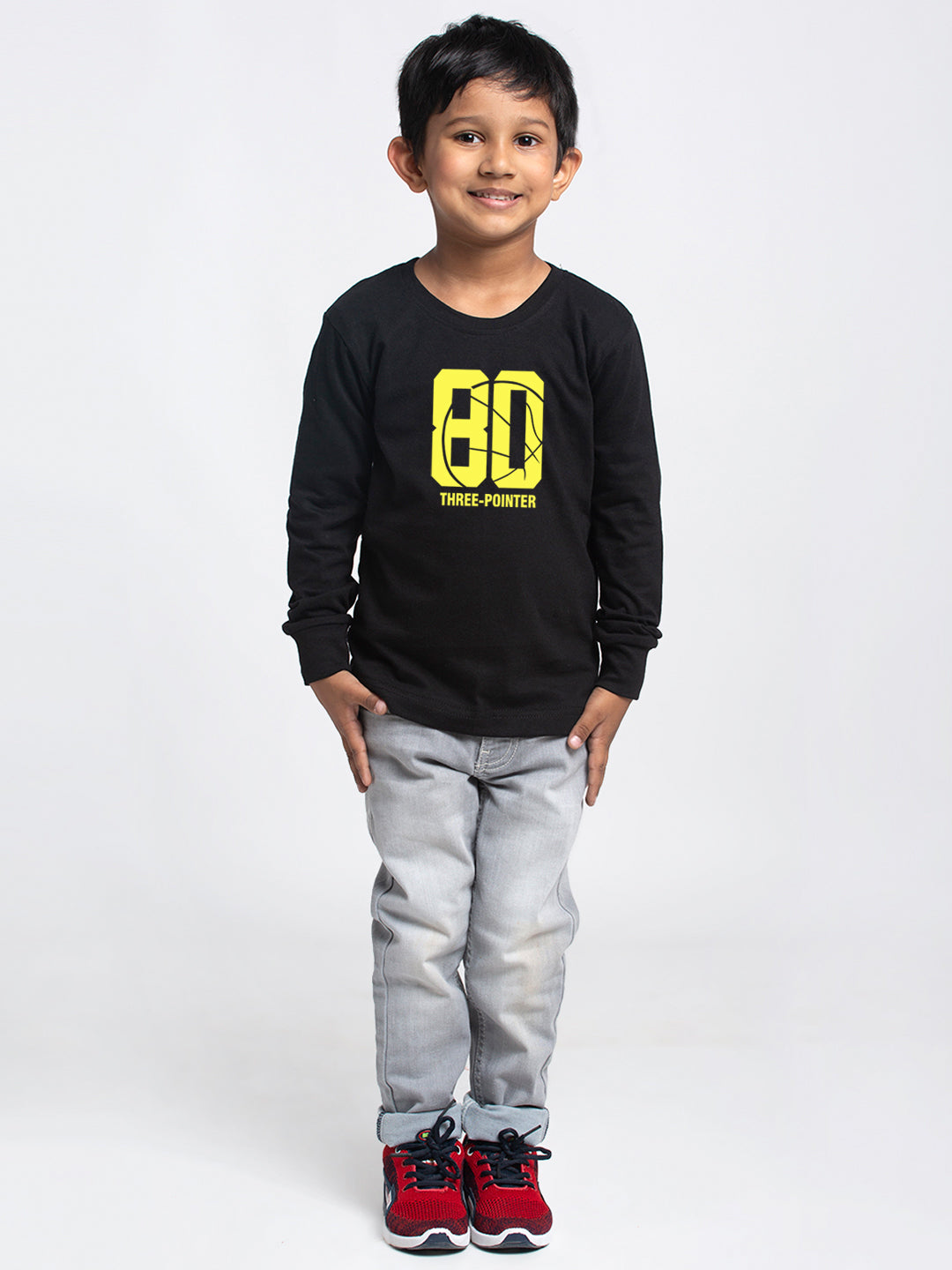 Kids Three Pointer printed full sleeves t-shirt - Friskers