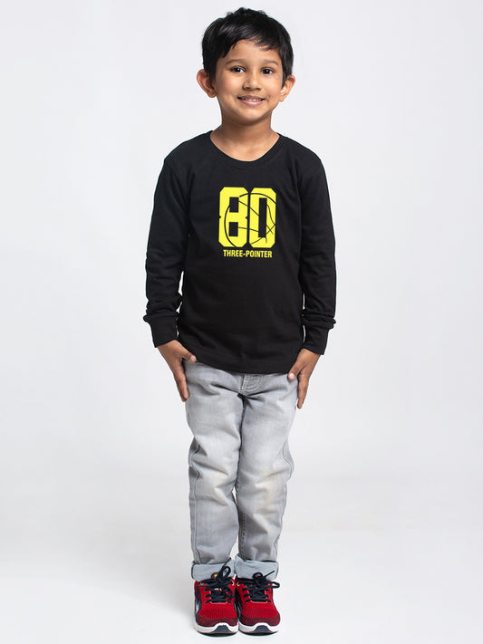 Kids Three Pointer printed full sleeves t-shirt - Friskers