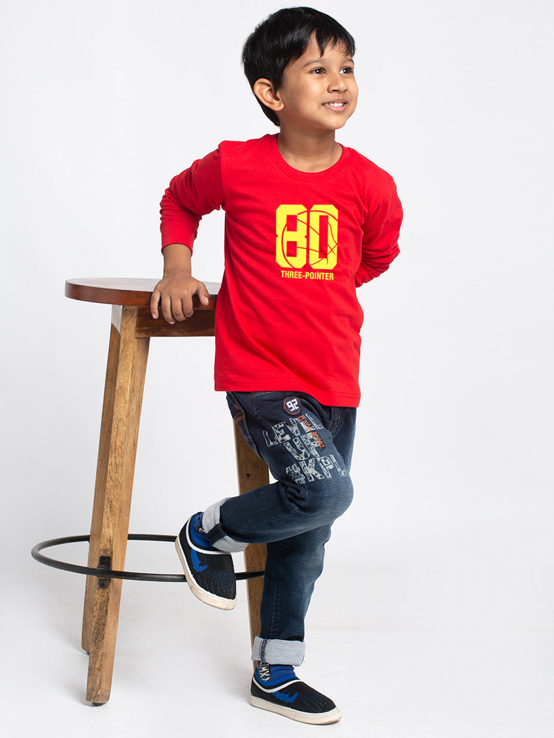 Kids Three Pointer printed full sleeves t-shirt - Friskers