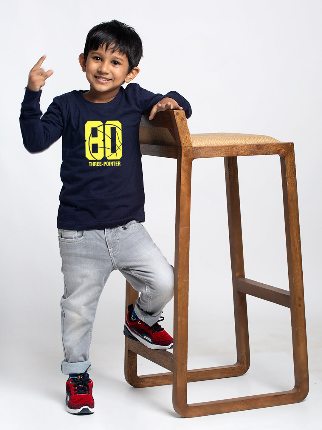 Kids Three Pointer printed full sleeves t-shirt - Friskers