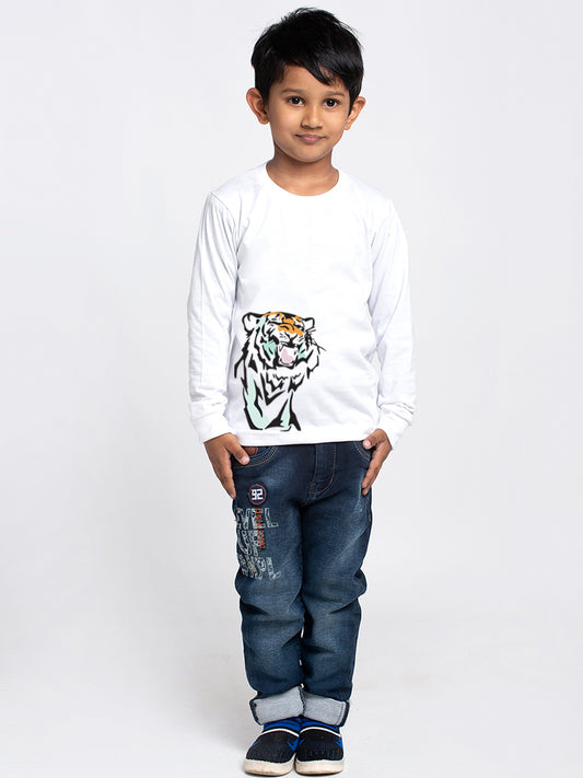 Kids Tiger printed full sleeves t-shirt - Friskers