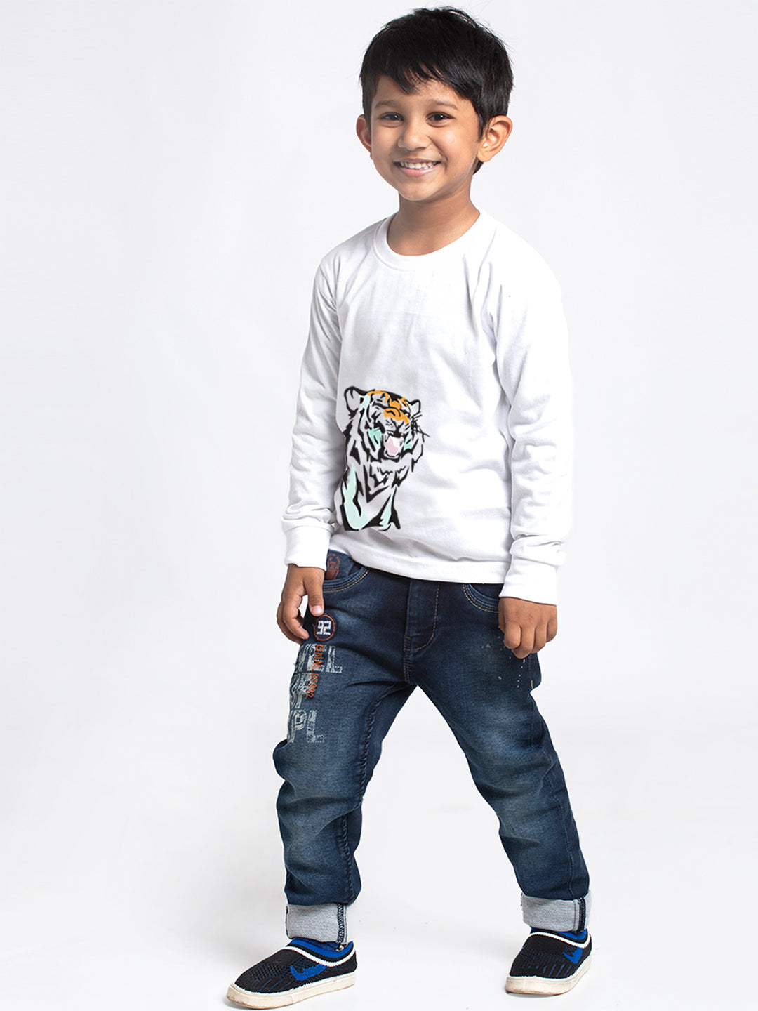Kids Tiger printed full sleeves t-shirt - Friskers