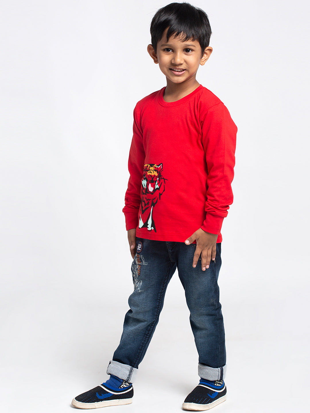 Kids Tiger printed full sleeves t-shirt - Friskers