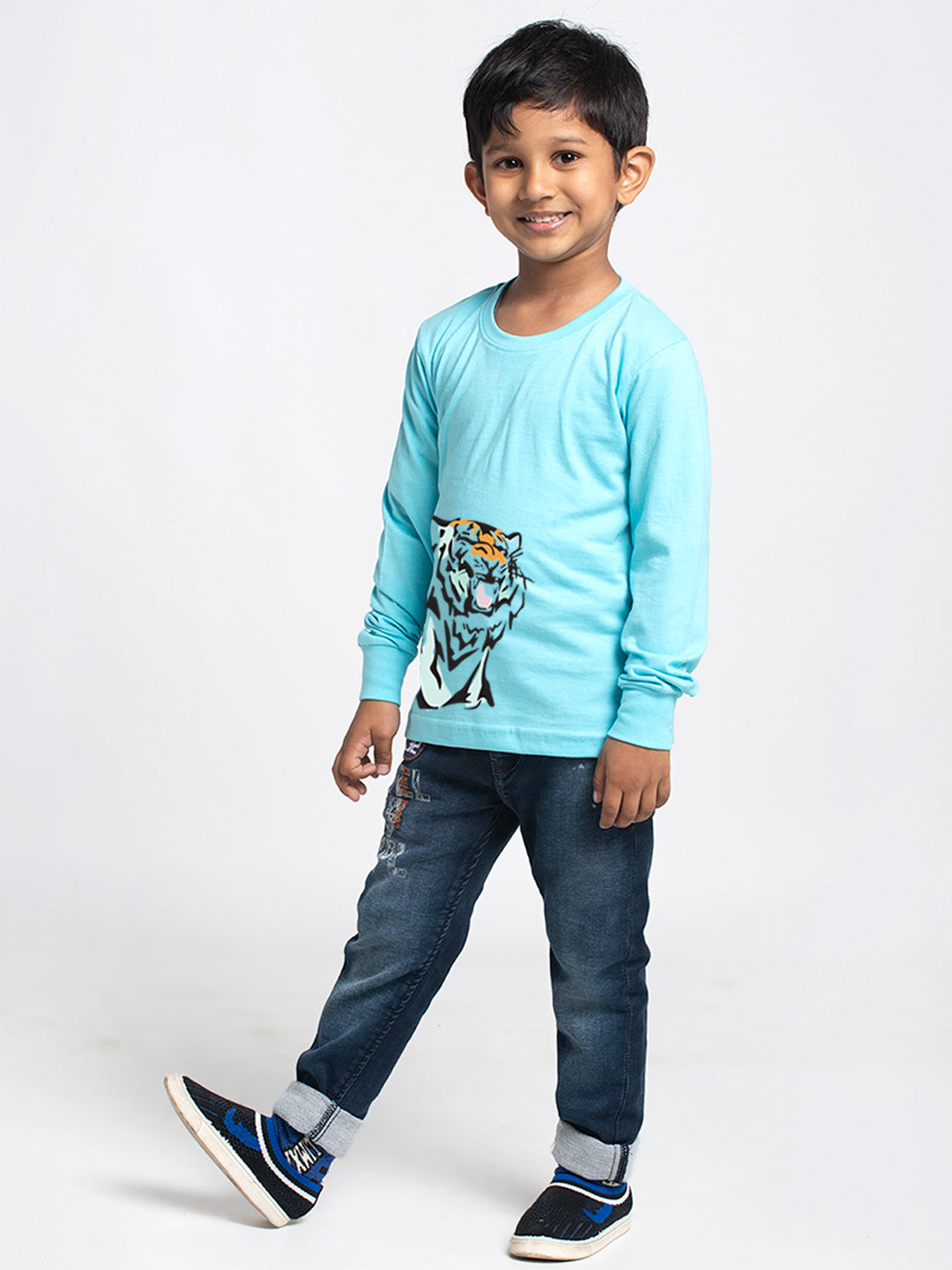 Kids Tiger printed full sleeves t-shirt - Friskers