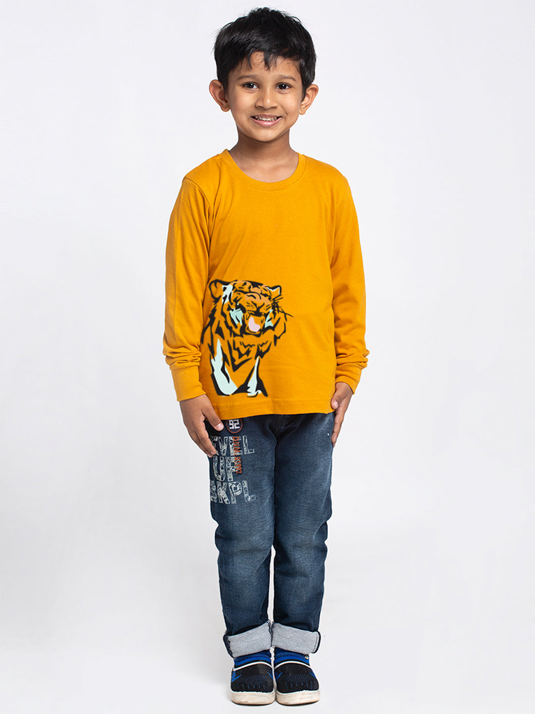Kids Tiger printed full sleeves t-shirt - Friskers