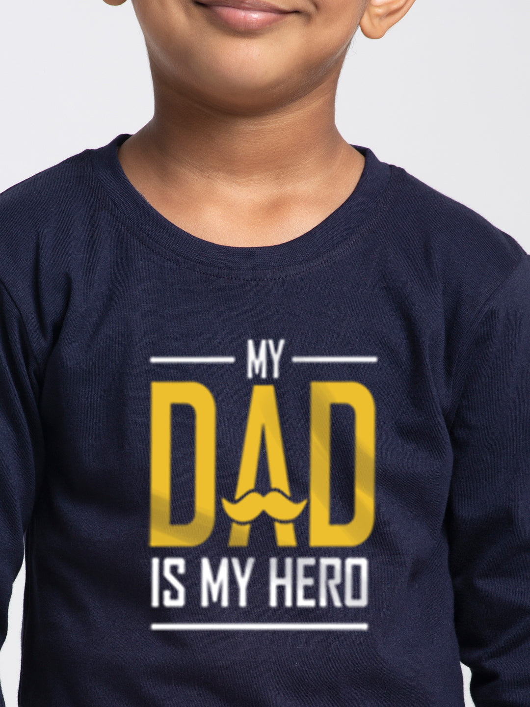 Kids My Dad Is My Hero printed full sleeves t-shirt - Friskers