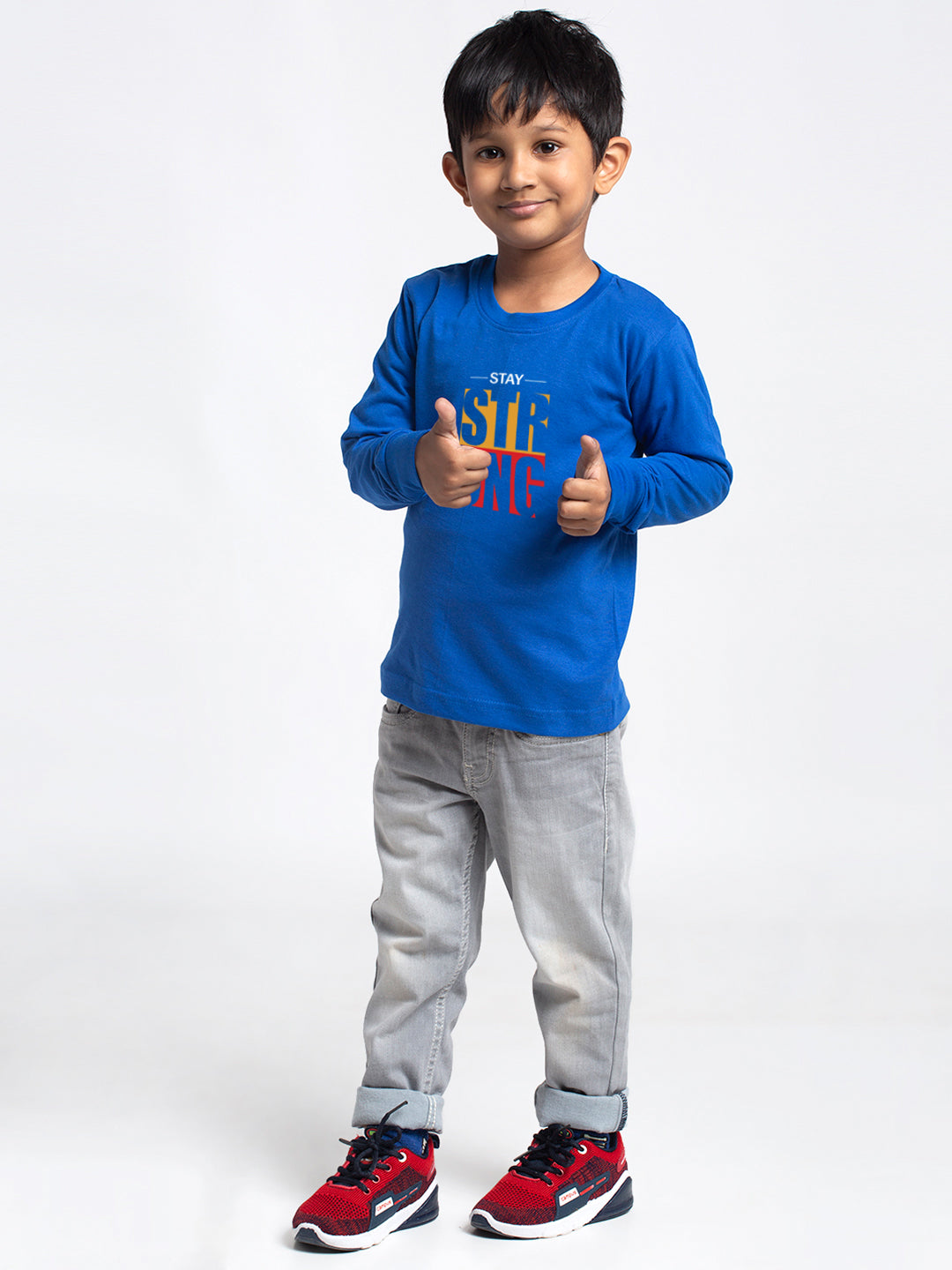 Kids Strong printed full sleeves t-shirt - Friskers