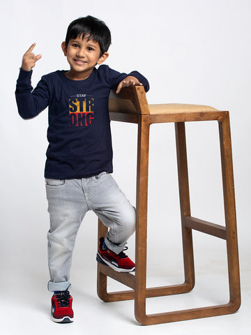 Kids Strong printed full sleeves t-shirt - Friskers