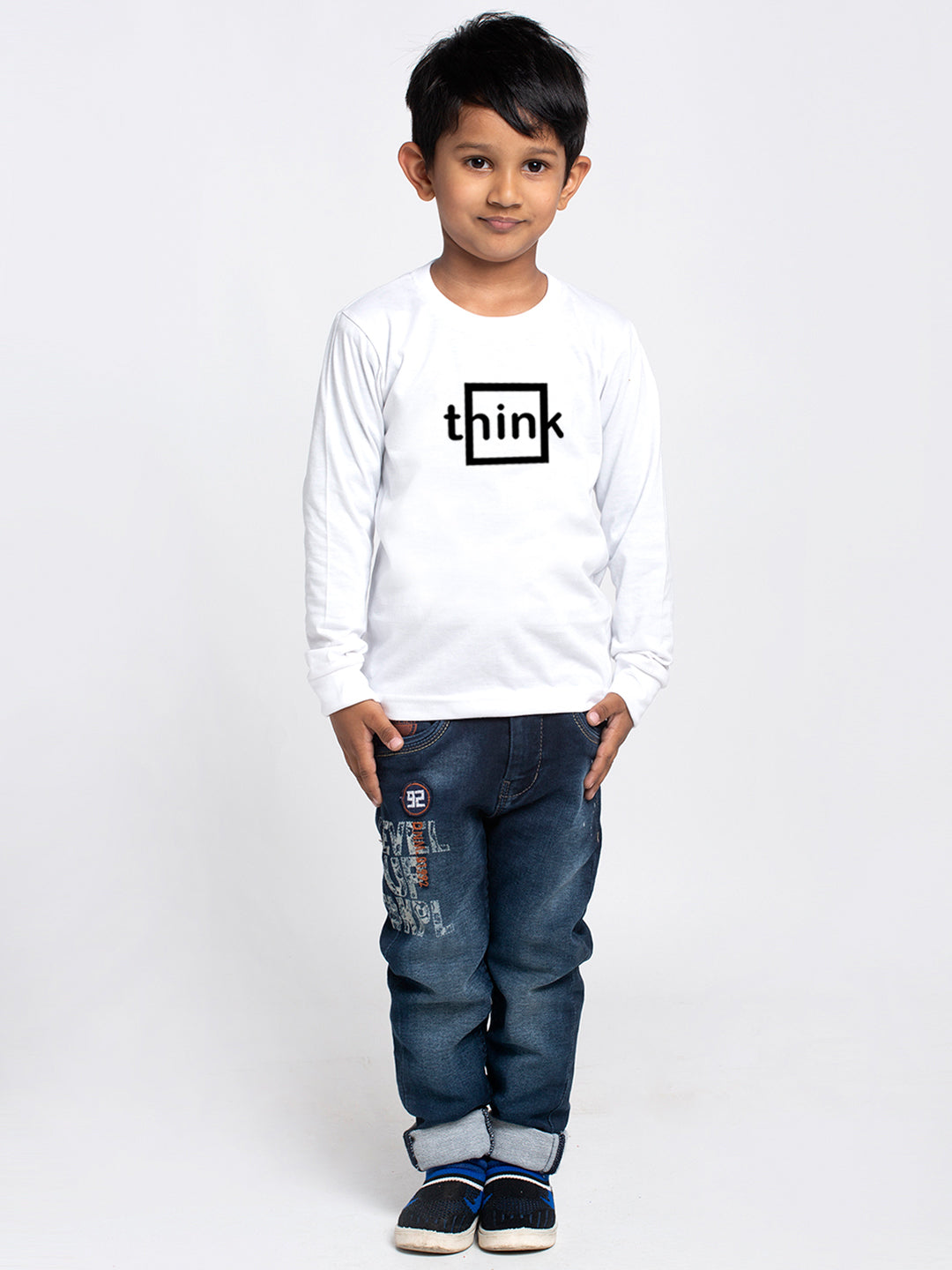 Kids Think printed full sleeves t-shirt - Friskers
