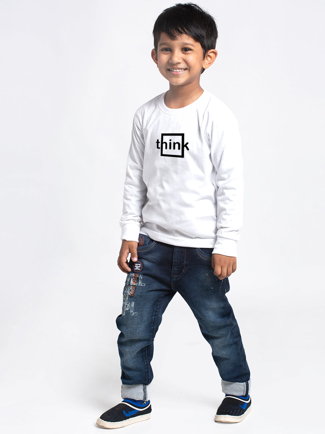 Kids Think printed full sleeves t-shirt - Friskers