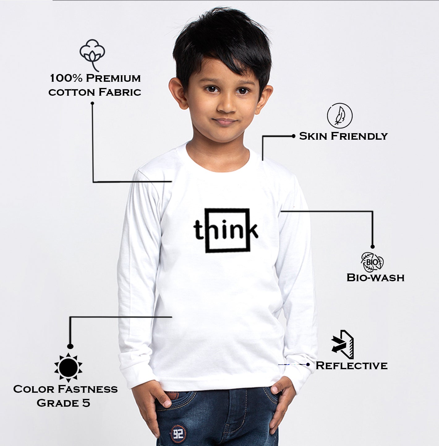 Kids Think printed full sleeves t-shirt - Friskers