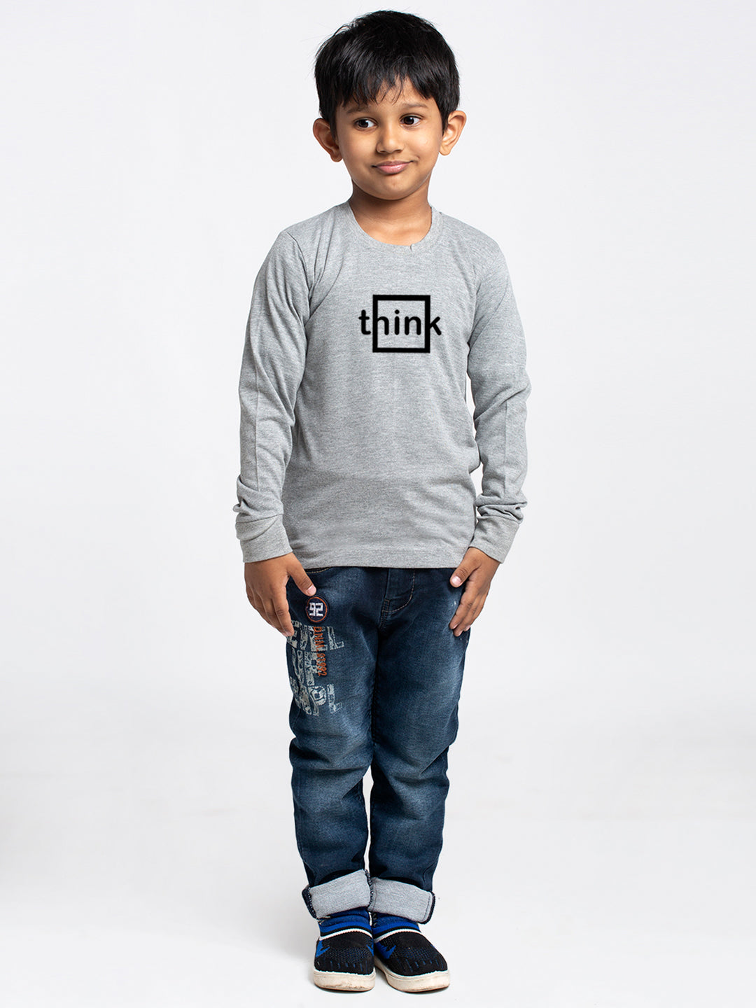 Kids Think printed full sleeves t-shirt - Friskers