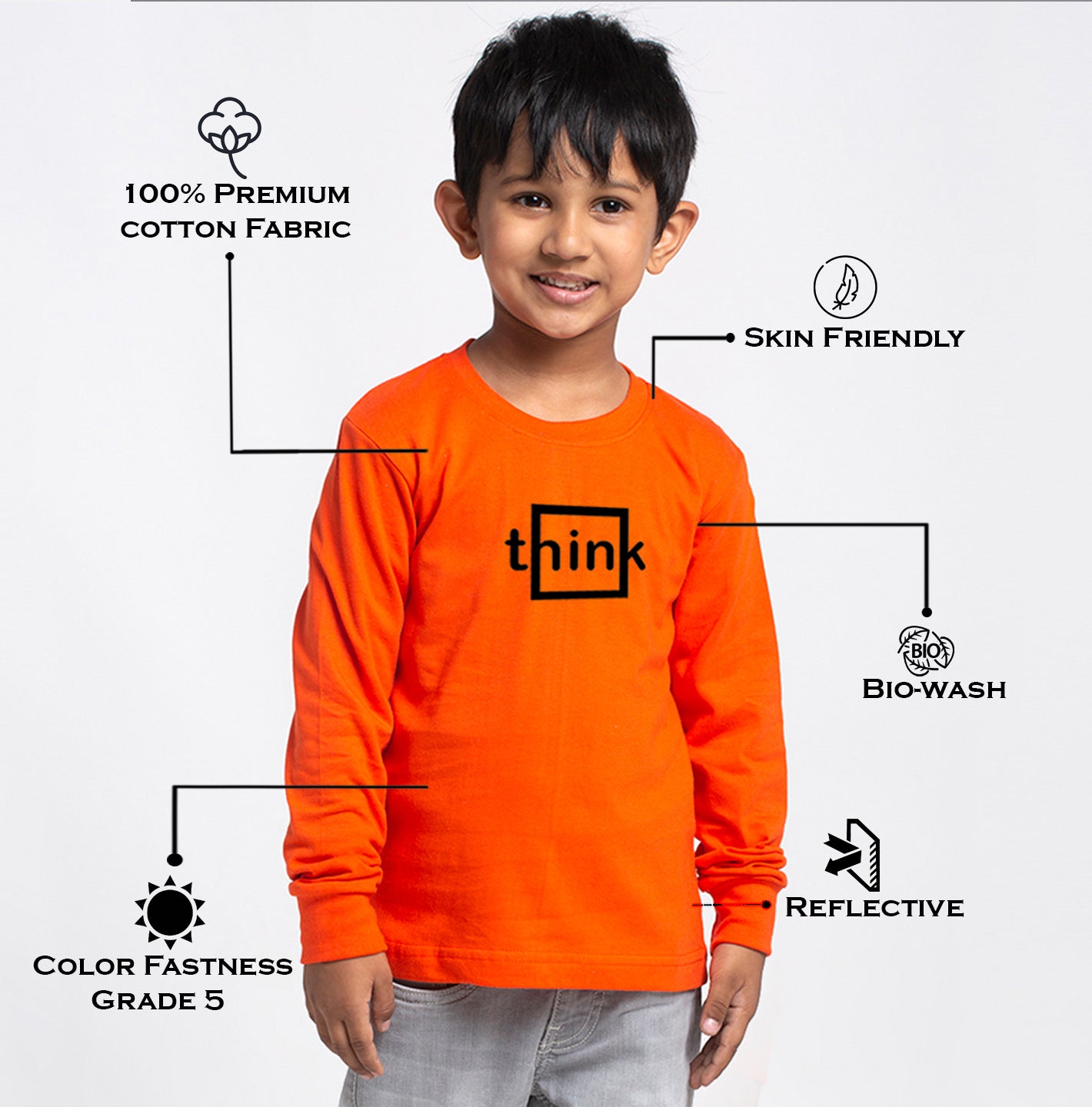 Kids Think printed full sleeves t-shirt - Friskers