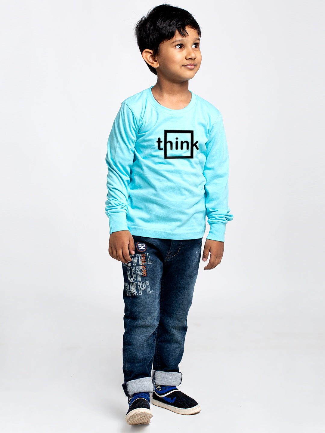 Kids Think printed full sleeves t-shirt - Friskers