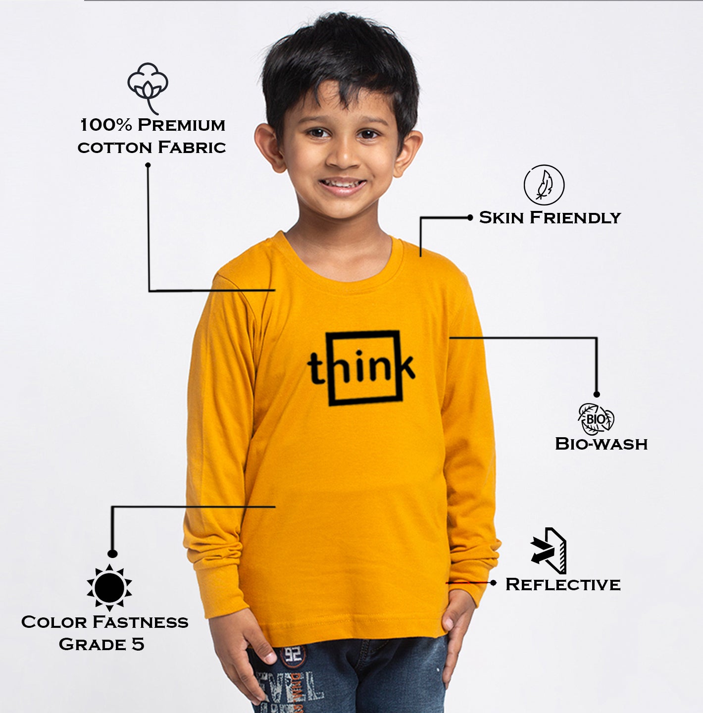 Kids Think printed full sleeves t-shirt - Friskers