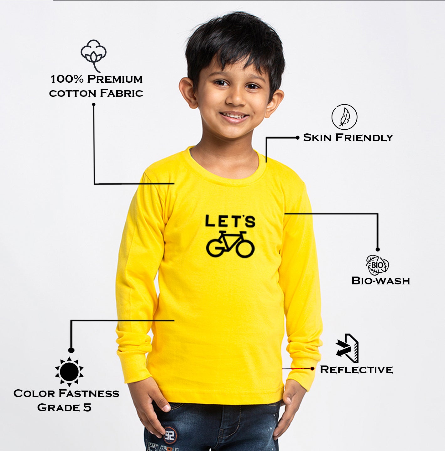 Kids Lets printed full sleeves t-shirt - Friskers