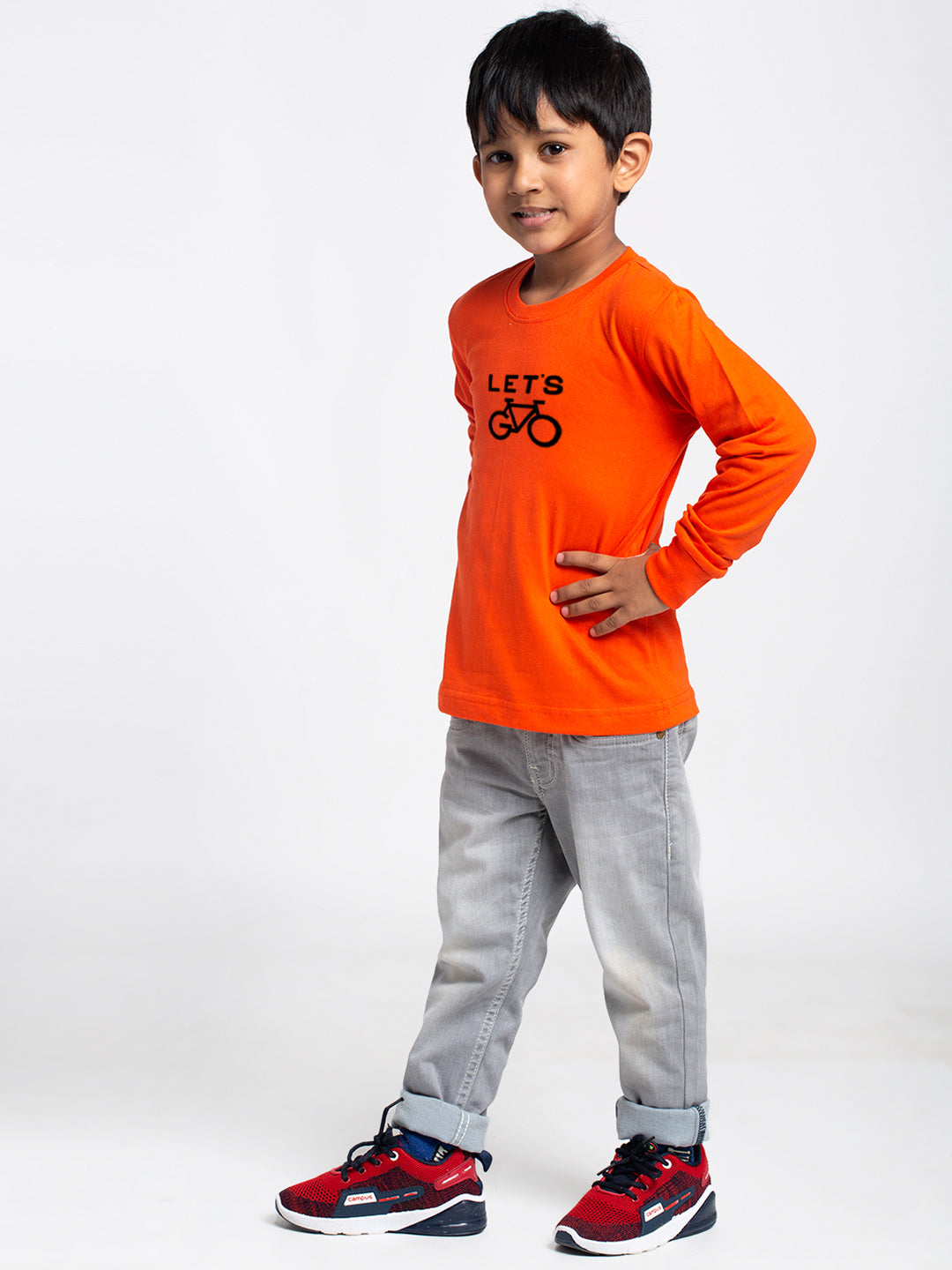 Kids Lets printed full sleeves t-shirt - Friskers