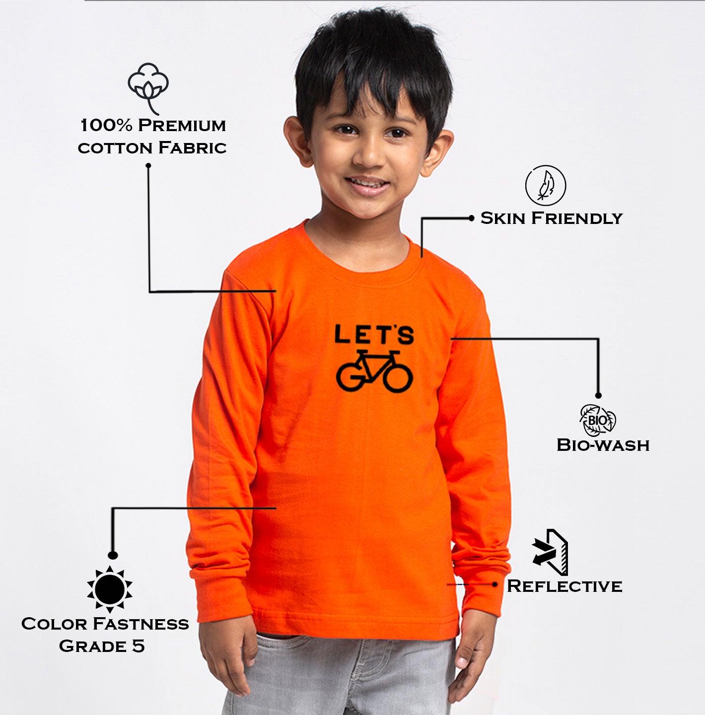 Kids Lets printed full sleeves t-shirt - Friskers