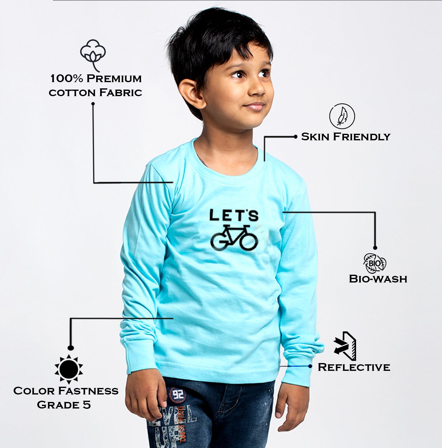 Kids Lets printed full sleeves t-shirt - Friskers