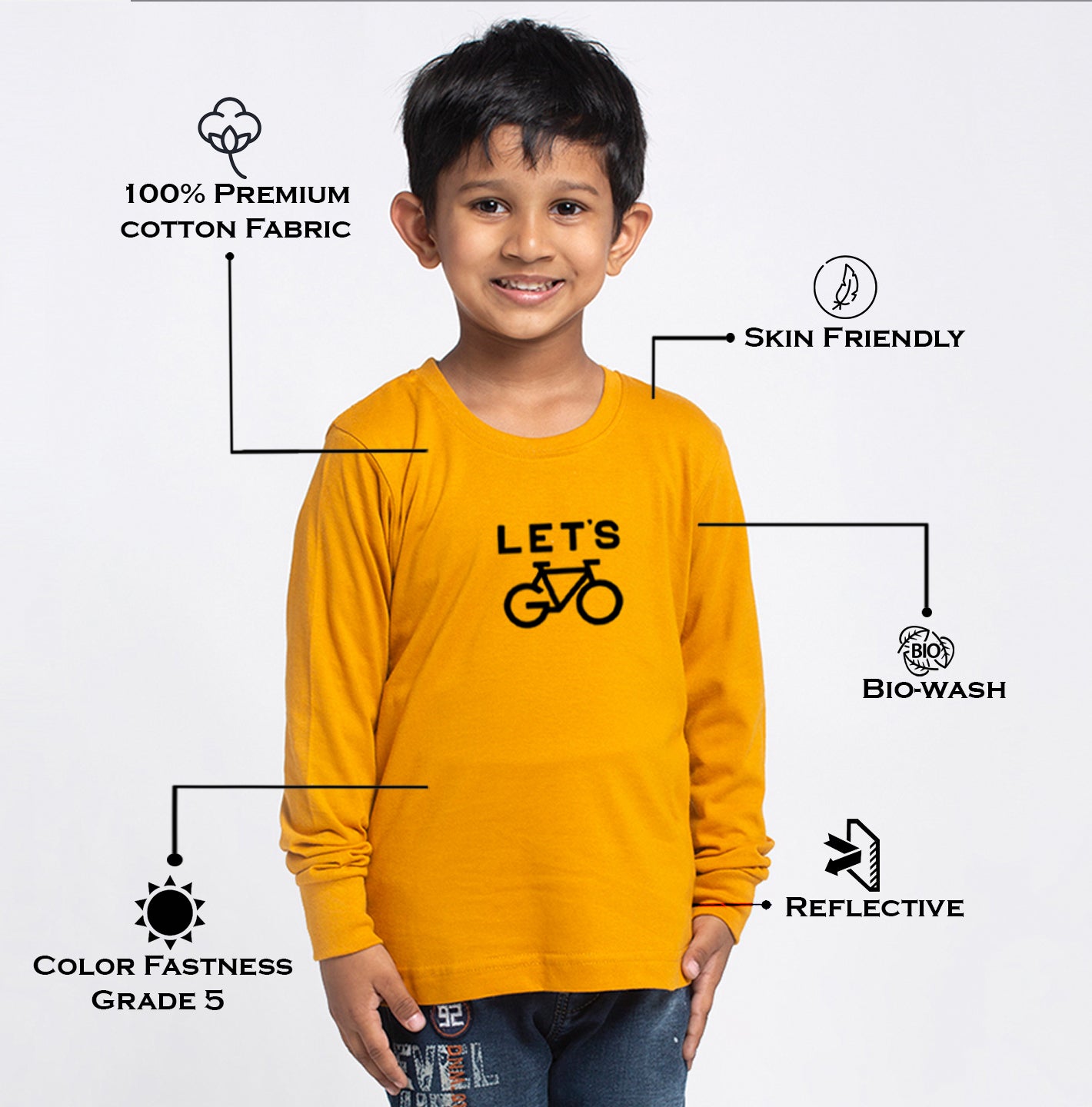 Kids Lets printed full sleeves t-shirt - Friskers