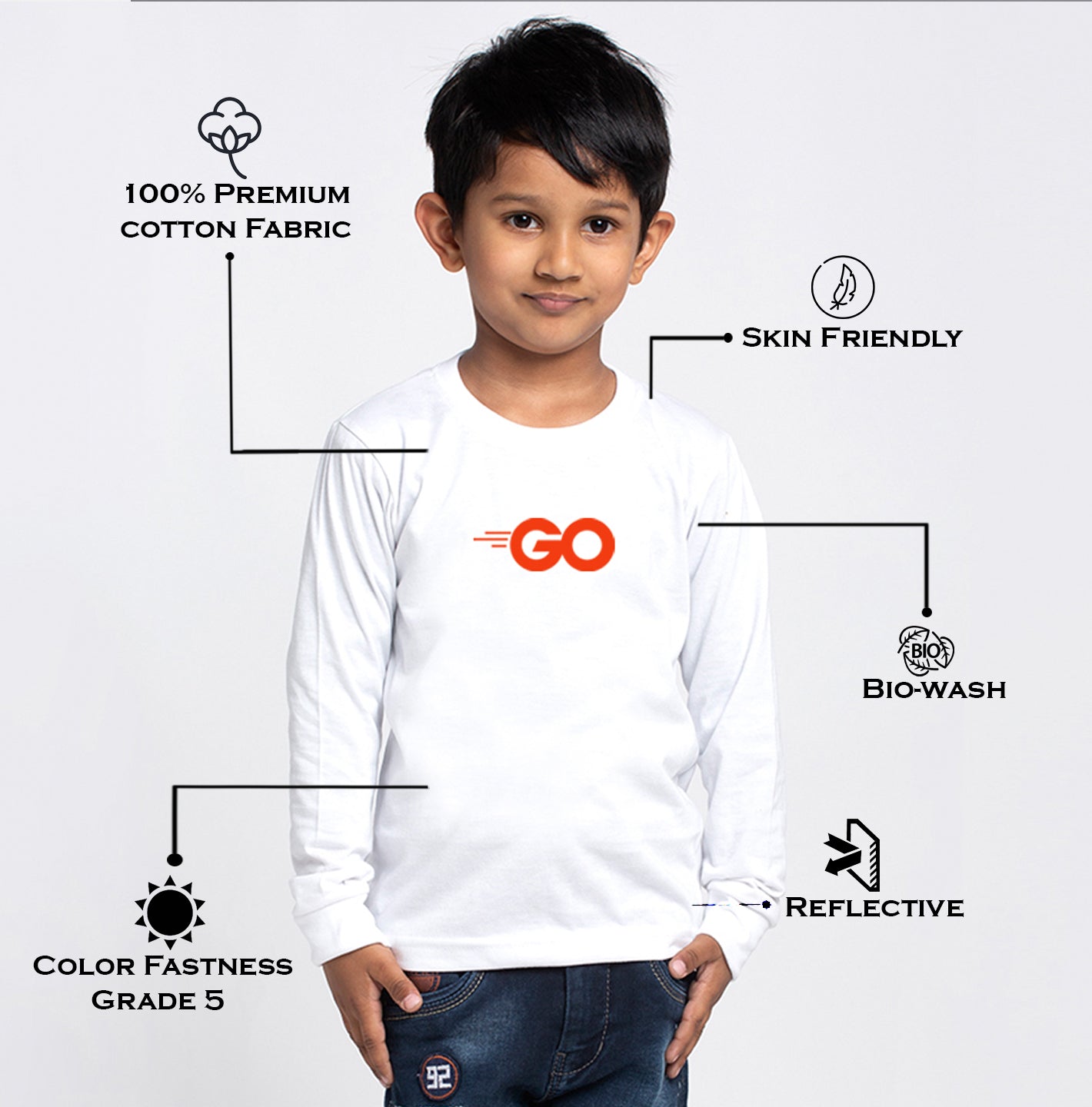 Kids Go printed full sleeves t-shirt - Friskers