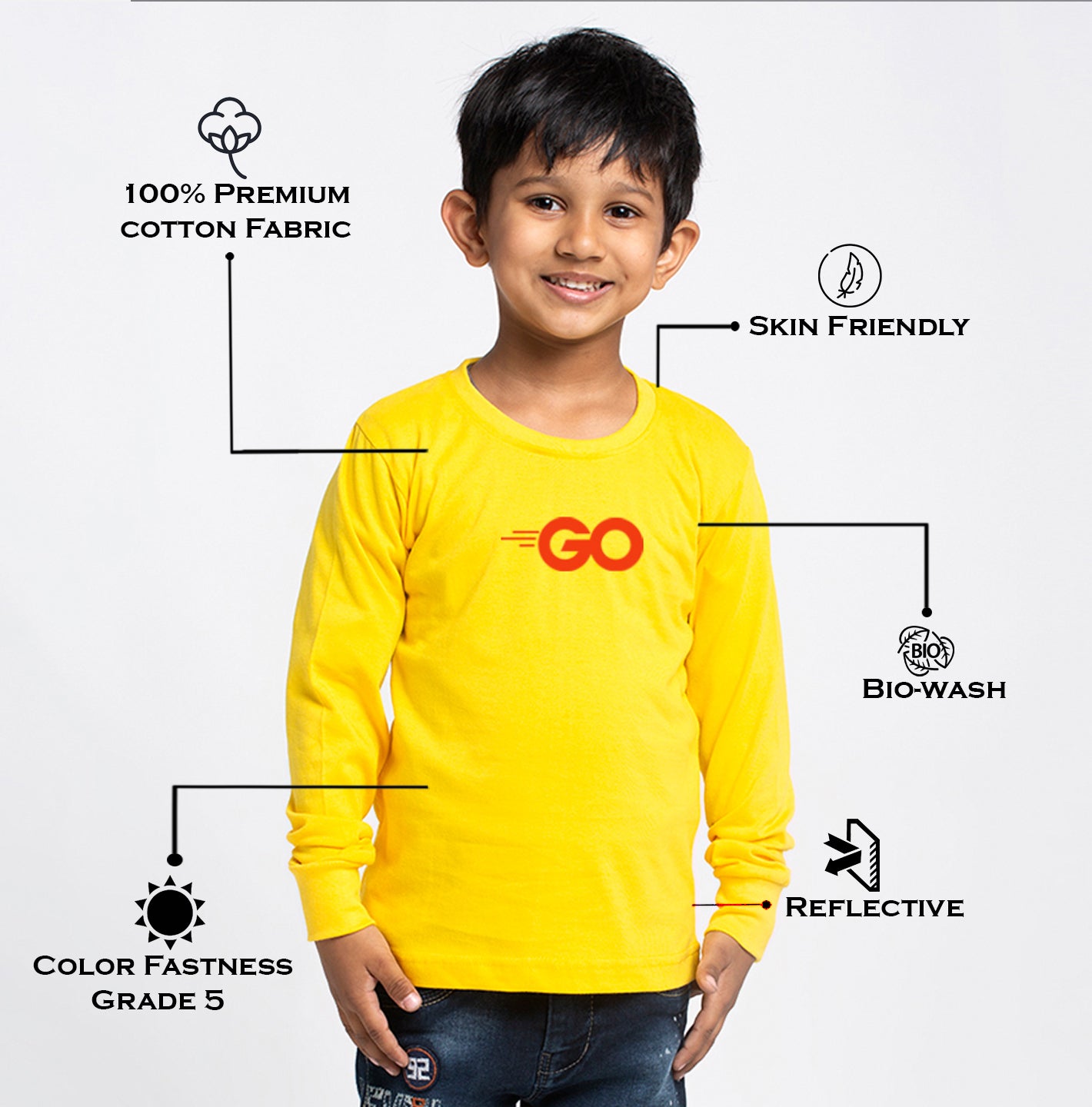 Kids Go printed full sleeves t-shirt - Friskers