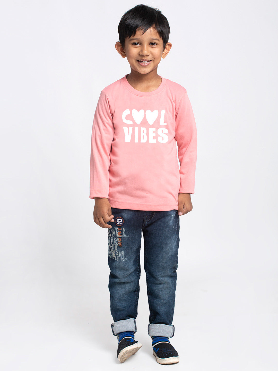 Kids cool vibes printed full sleeves t-shirt - Friskers